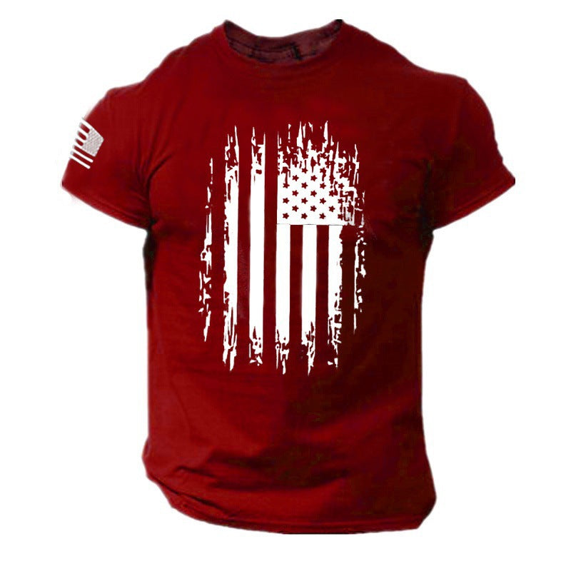 Printed 3D American Flag T-shirt