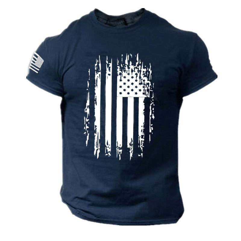 Printed 3D American Flag T-shirt