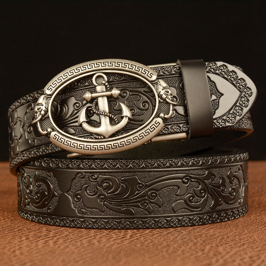 Fashion Automatic Buckle Personalized Anchor Leisure Belt